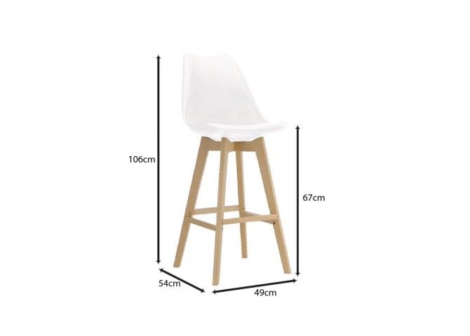 Σκαμπώ Bar PP Άσπρο 48x58x67/106cm (Μοντ/νη ταπετσαρία)