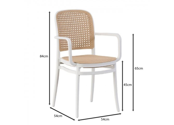 FLORENCE Stacking Armchair PP White/Beige