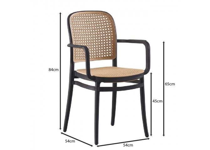 FLORENCE Stacking Armchair PP Black/Beige