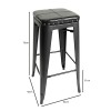 RELIX Bar Stool Metal Black/Pu Black
