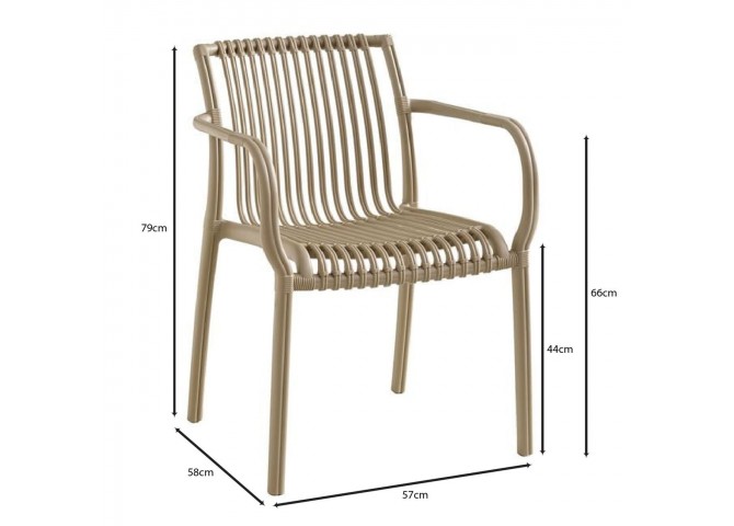 MODENA Stackable Armchair PP-UV Tortora