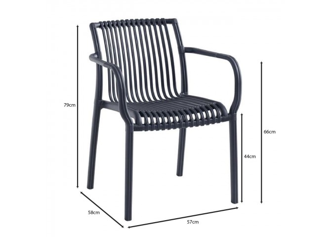 MODENA Stackable Armchair PP-UV Anthracite