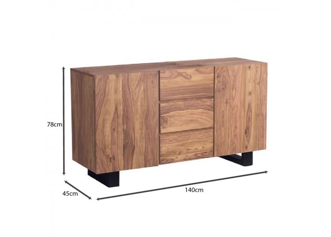 Μπουφές  ξύλινος σε χρώμα καφέ 140x45x78εκ