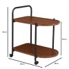 TROLLEY 60x38x65cm Walnut/Metal Black