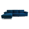 ALEX Corner Sofa Fabric Navy Blue Velure (Right Sitting Chaise)