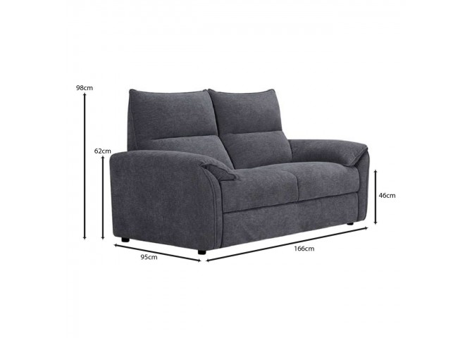 DALLAS 2-Seater Sofa Grey Fabric