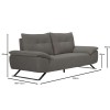 SELENA 2-Seater Sofa Grey Fabric