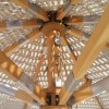 ΟΜΠΡΕΛΑ Ξύλινη Φ200cm, Πλεκτό Μακραμέ Μπεζ