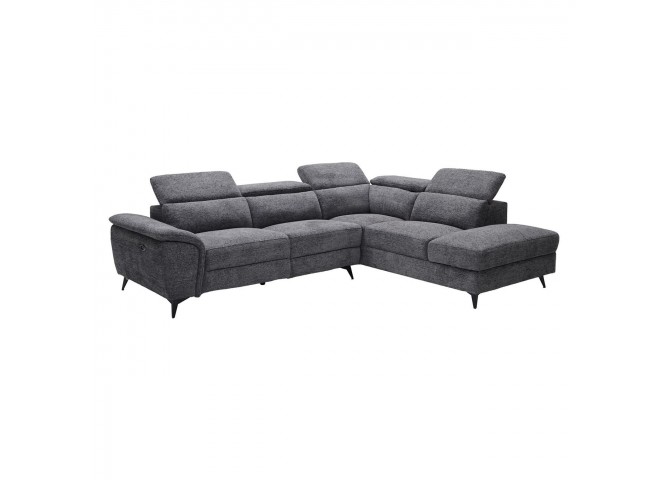 ROMEO Right Facing Corner-Relax Sofa, Grey Fabric