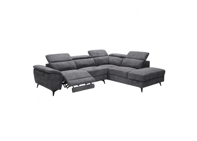 ROMEO Right Facing Corner-Relax Sofa, Grey Fabric