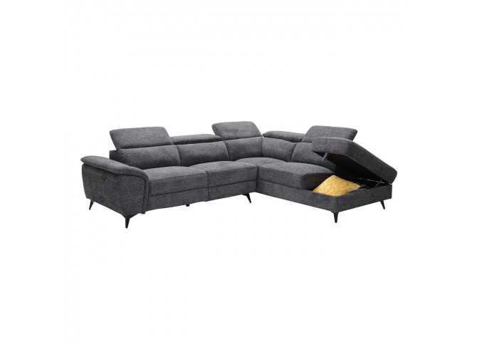 ROMEO Right Facing Corner-Relax Sofa, Grey Fabric