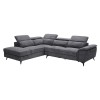 ROMEO Left Facing Corner-Relax Sofa, Grey Fabric
