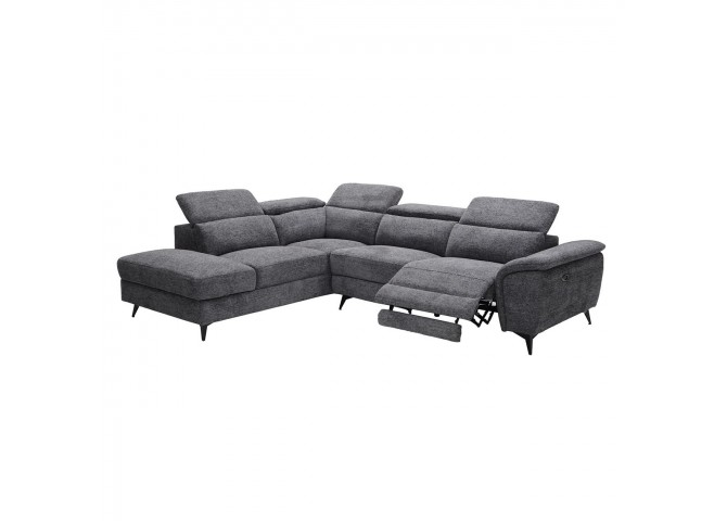 ROMEO Left Facing Corner-Relax Sofa, Grey Fabric