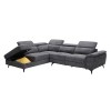 ROMEO Left Facing Corner-Relax Sofa, Grey Fabric