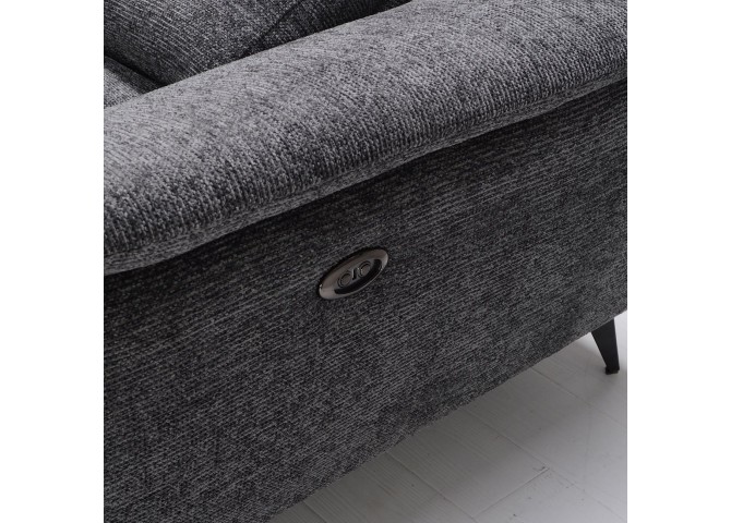 ROMEO Left Facing Corner-Relax Sofa, Grey Fabric