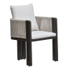 BOSTON Dining Set (Table 200x100cm+6 Armchairs) Alu Anthracite/Rope Wicker Beige