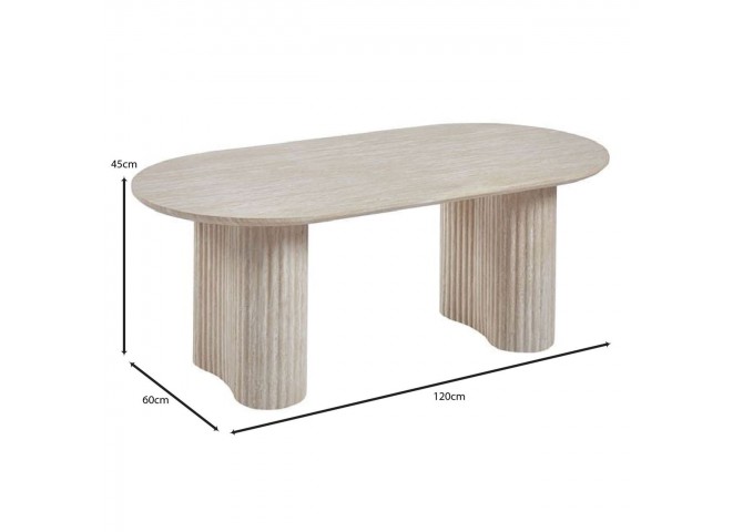 DIAZ Coffee Table 120x60cm MDF Natural Stone