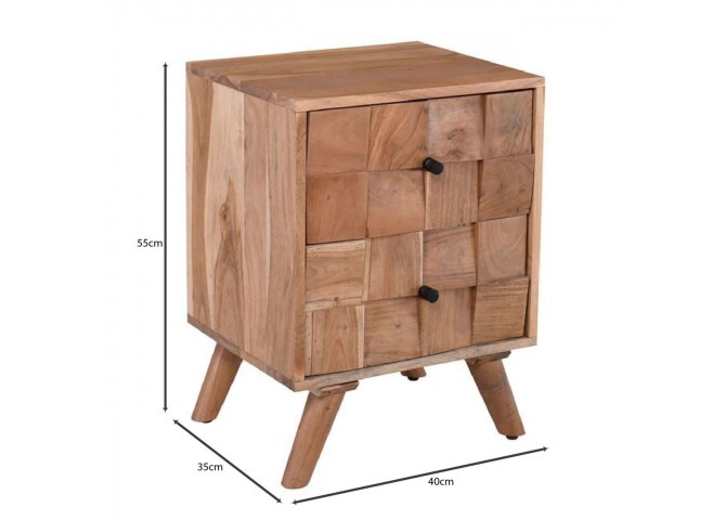 TEKA-W Bedside 40x35x55 Acacia Natural Finish