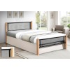 NET Bed (for Mattress 150x200cm) Metal Black/Wood Natural
