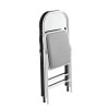 BRENDA Folding Chair Grey Fabric (White Paint)