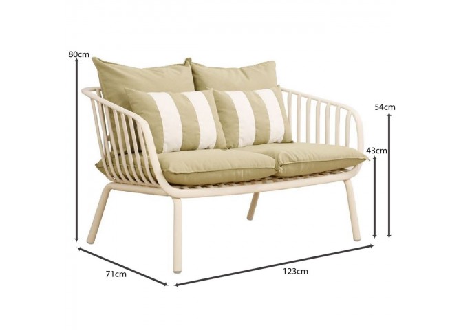 ASTRID Set (5pcs) PP-Metal Cream/Cushions Sandy Green
