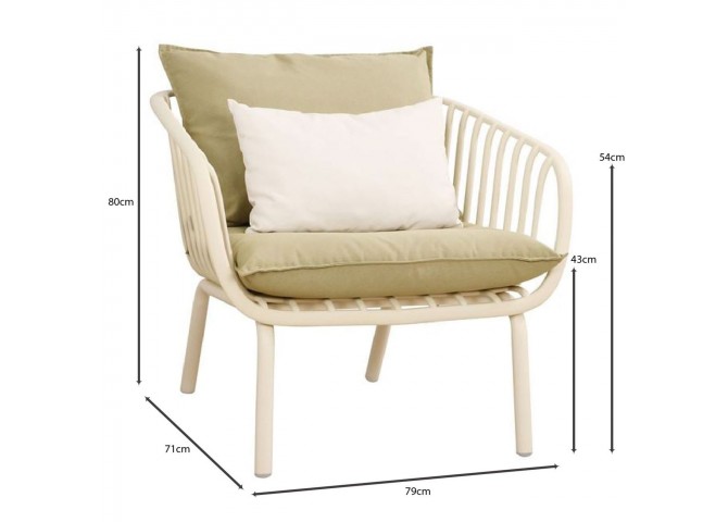 ASTRID Set (5pcs) PP-Metal Cream/Cushions Sandy Green