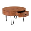 KARIM-W Coffee Table d.70x42 Acacia Natural Finish (Black Paint)