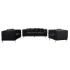 MORRIS Lounge Set (3-S+2-S+1-S) BlackTeddy Fabric