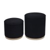 MATIC Set-2 Storage Stool-Side Table Teddy Black Fabric