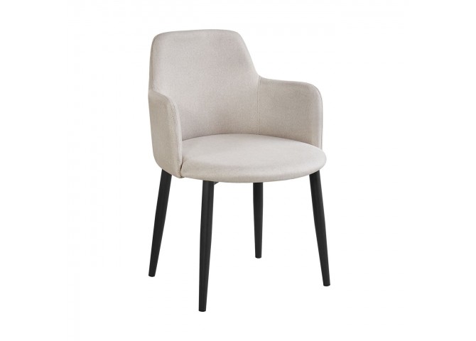 SOUL Armchair Black Color Metal/Beige Fabric