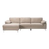 ALEX Corner Sofa Fabric Beige Velure (Right Sitting Chaise)