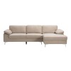 ALEX Corner Sofa Fabric Beige Velure (Left Sitting Chaise)