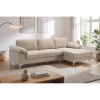 ALEX Corner Sofa Fabric Beige Velure (Left Sitting Chaise)