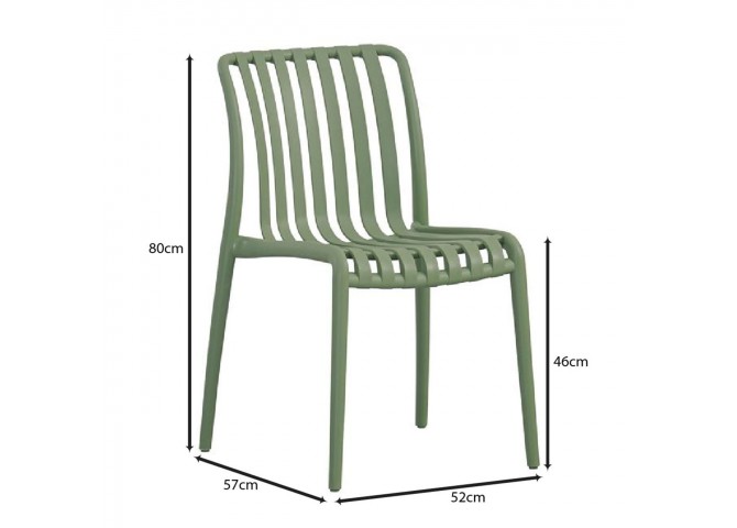 MODA-H Stackable Chair PP-UV Green