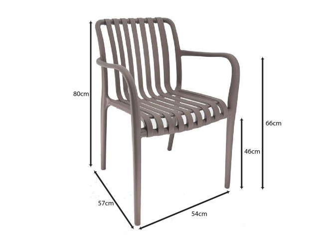 MODA-H Stackable Armchair PP-UV Mocha