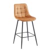 MYRIAM Bar Stool Metal Black/Fabric Velure Beige