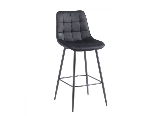 MYRIAM Bar Stool Metal Black/Fabric Velure Black