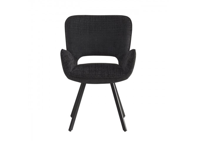 VETA Revolving Armchair Black Metal/Black Fabric