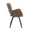 VETA Revolving Armchair Black Metal/Brown Fabric