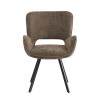 VETA Revolving Armchair Black Metal/Brown Fabric