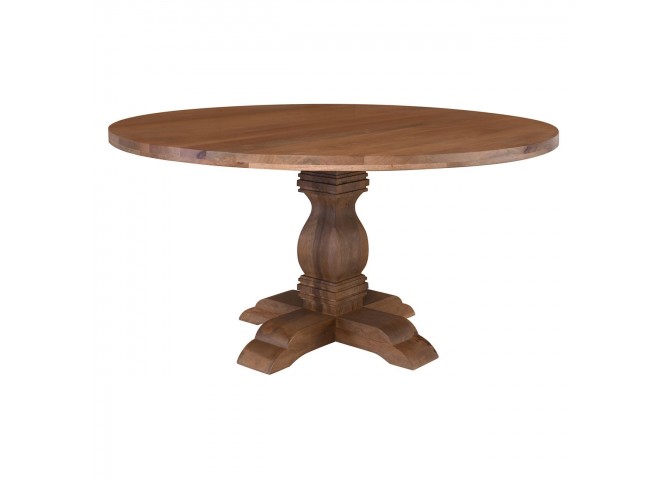 ATLAS Round Dining Table D.150cm, Mango Smoke Walnut