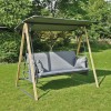 SURF Swing 3-Sater (Bed) Metal Natural-Dark Grey, Fabric Grey