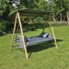 SURF Swing 3-Sater (Bed) Metal Natural-Dark Grey, Fabric Grey