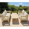 FLORIDA Living Set (4 pcs) Acacia, Cushions Beige