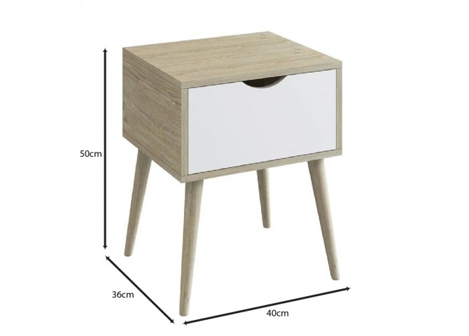 ALIDA Bedside 40x36x50cm Sonoma/White