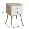 ALIDA Bedside 2-Drawers 40x40x60cm Sonoma/White