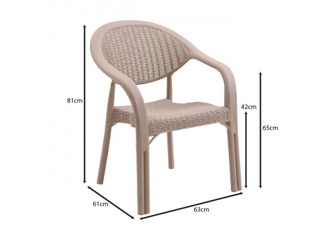 BAMBOO Pro Armchair PP-UV Cappuccino