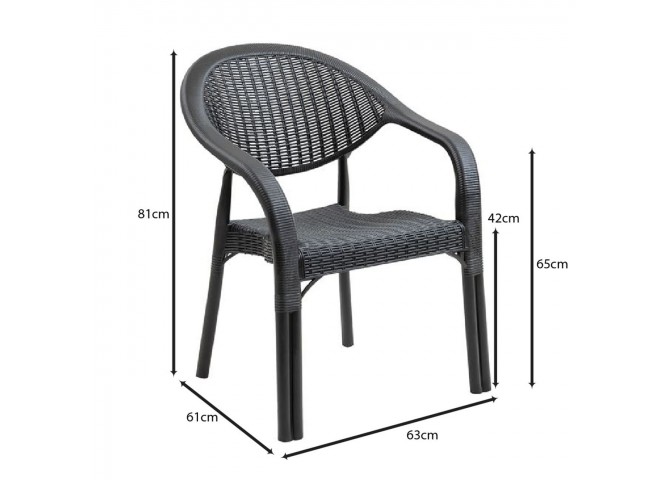 BAMBOO Pro Armchair PP-UV Anthracite