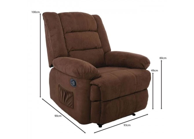 JULIA Massage Armchair Relax Brown Fabric