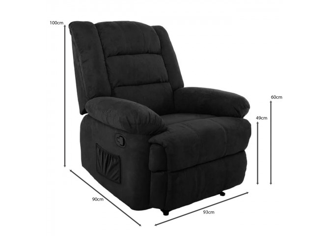 JULIA Massage Armchair Relax Black Fabric